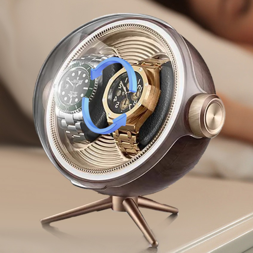 Luxury Watch Winder Box - High-End Silent Breathing Light Uhrenbewegerhalter, offener