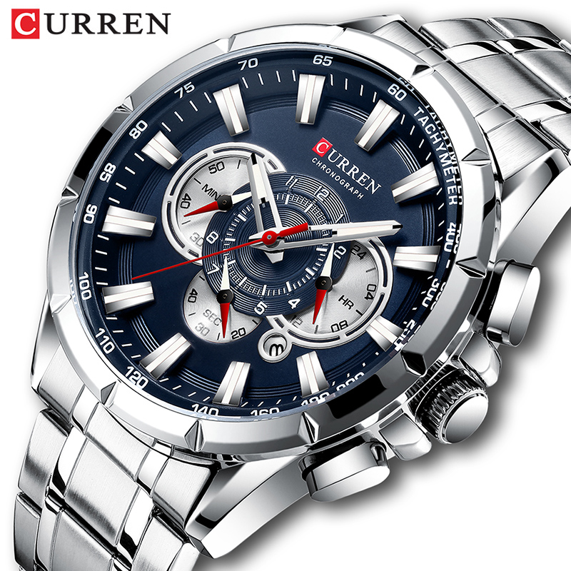 Luxury Watch Affordable - CURREN Armbanduhr Männer Wasserdichte Chronograph Militär