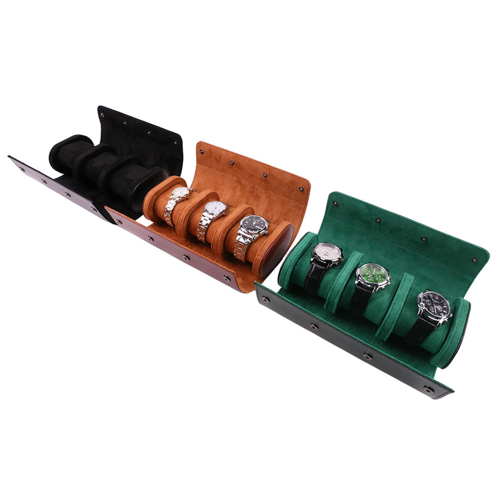 Luxury Watch Winder Box - Luxuriöse tragbare 3 Slots PU-Leder Uhr