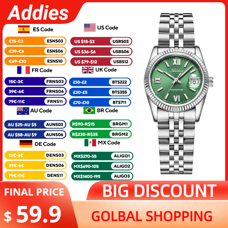 Luxury Watch & Jewellery - Addies Hochwertige Luxusuhr für Damen, Saphirglas,