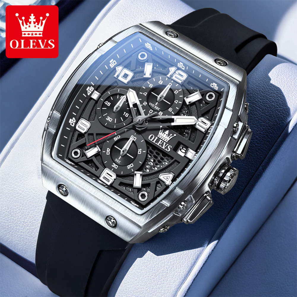 Luxury Watch Affordable - OLEVS Herrenuhren 2976, luxuriöse Mode-Tonneau-Quarzuhr für