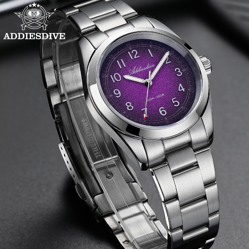 Luxury Watch It - ADDIESDIVE Neue Herren-Taucher-Quarzuhr, 36 mm, Saphirglas,