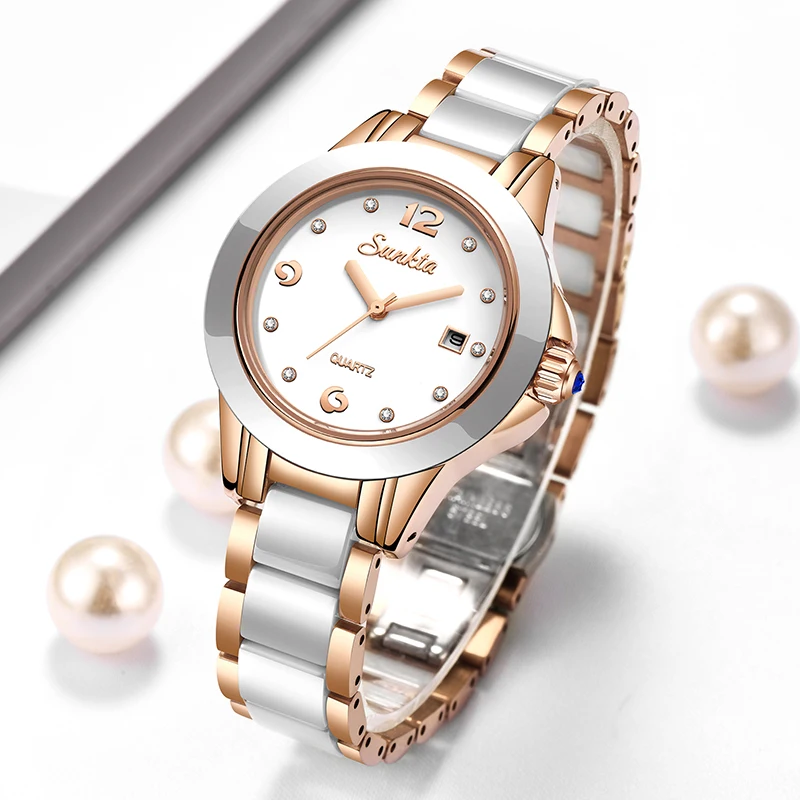 Luxury Watch For Women - Sunkta Mode Lässig Quarz Frau Uhr