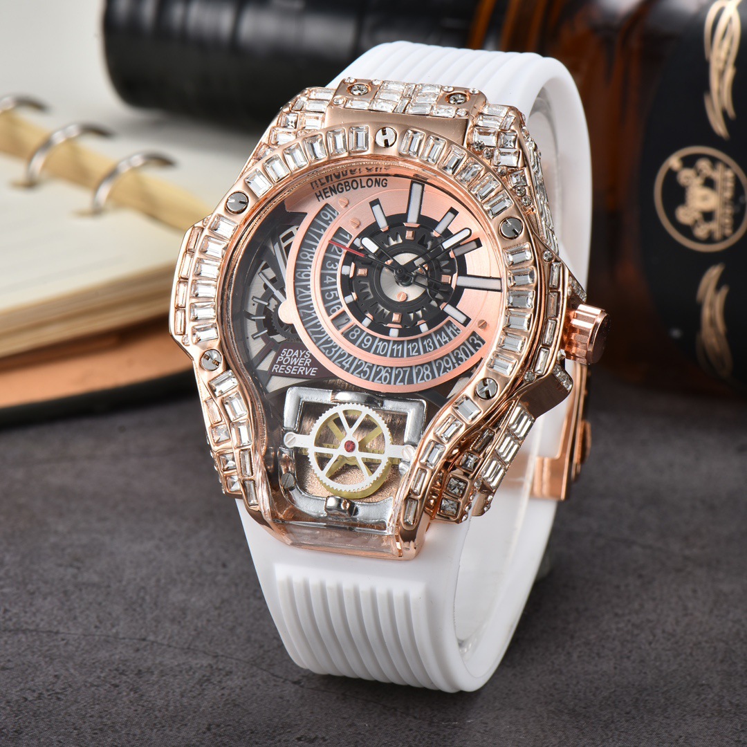 Luxury Watch With Rubber Strap - Voller diamanten Fall Business Luxus Top