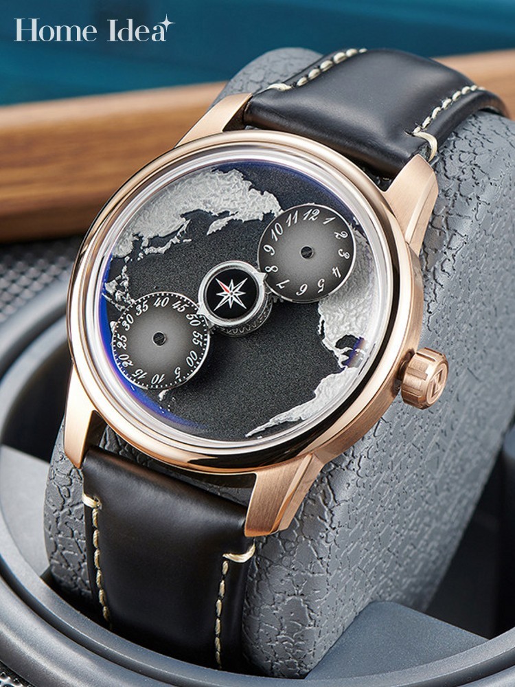 Compass Watch Luxury - Casual Herren-Armbanduhr „Blue Planet“ – Vollautomatische