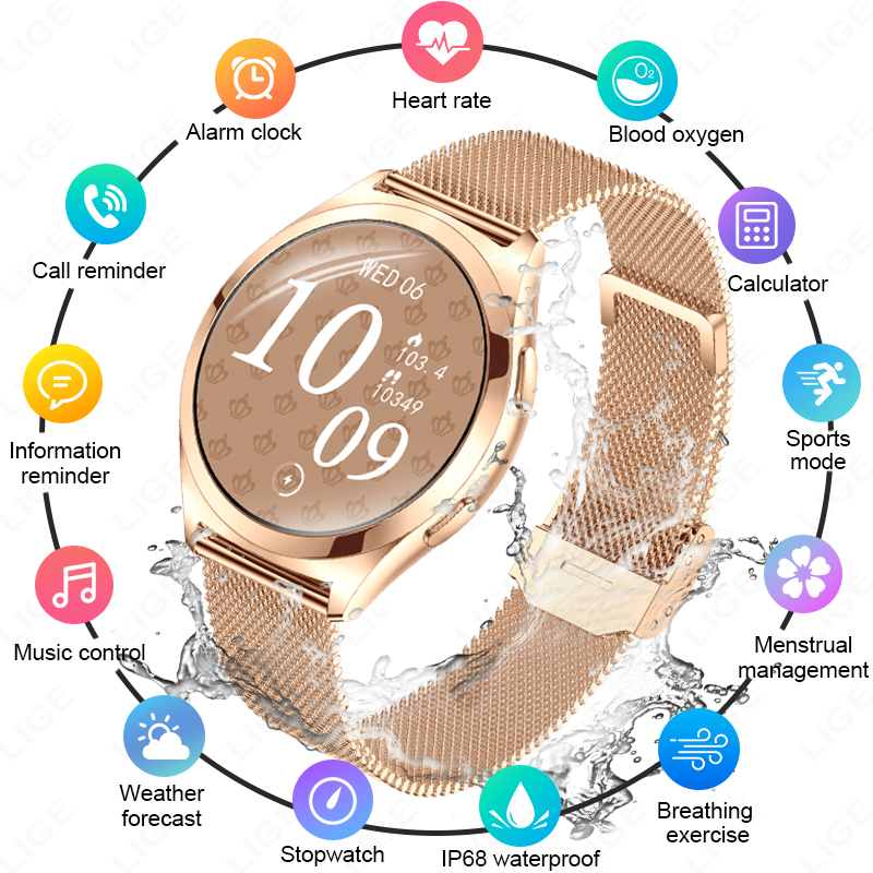 Compass Watch Luxury - LIGE Luxus-Smartwatch für Damen, 1,27 Zoll,