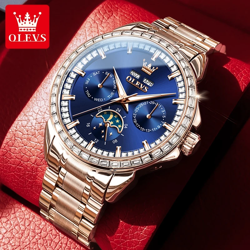 Compass Watch Luxury - OLEVS 6695 NEUE Herrenuhren, voll multifunktionales