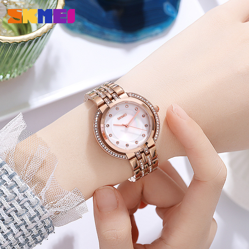 Luxury Watch & Jewellery - Damen-Armbanduhr mit Quarzwerk, Luxuriöses Strass-Zifferblatt, Zinklegierungsband,