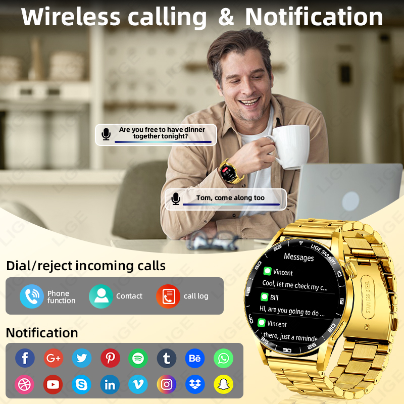 LIGE Luxus Smart Uhr Für Mann  – Luxury Watch Arabic Bewertung und Preis