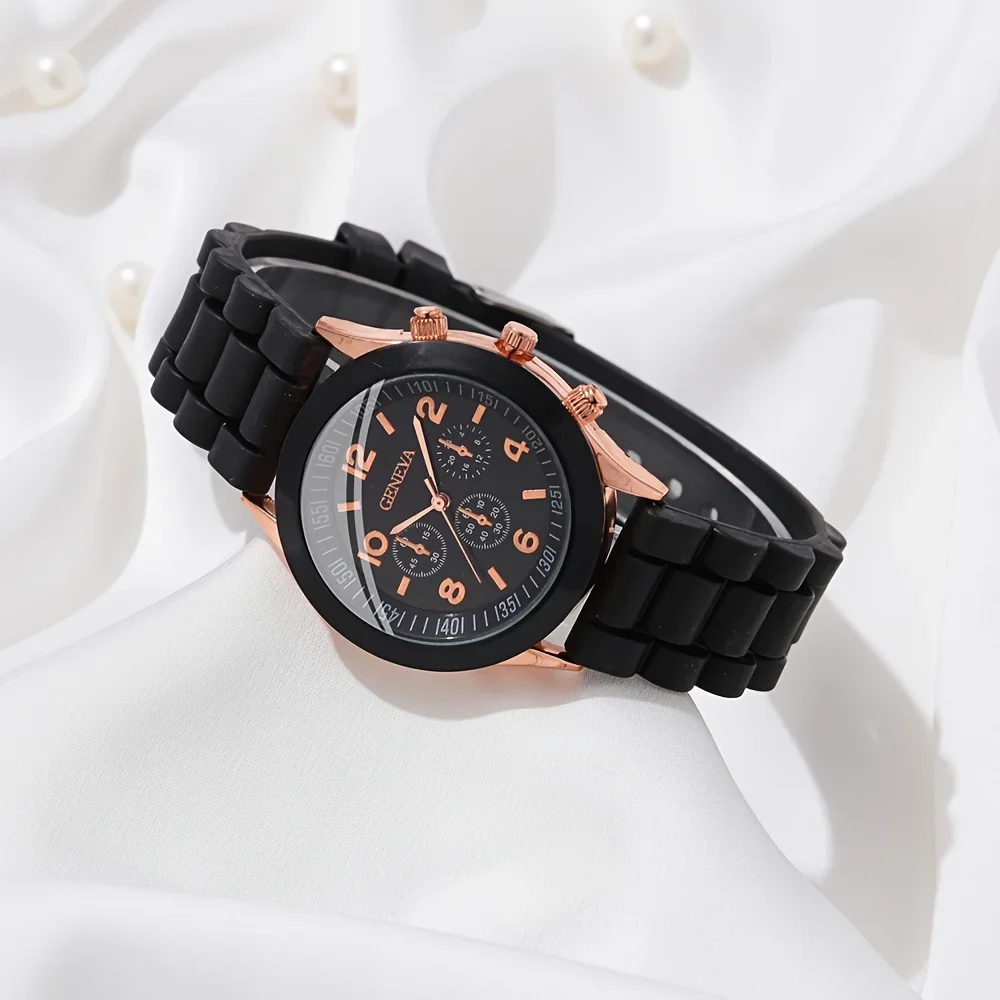 2Pcs Luxus frauen Uhr Set Mode – Luxury Watch With Rubber Strap Bewertung und Preis