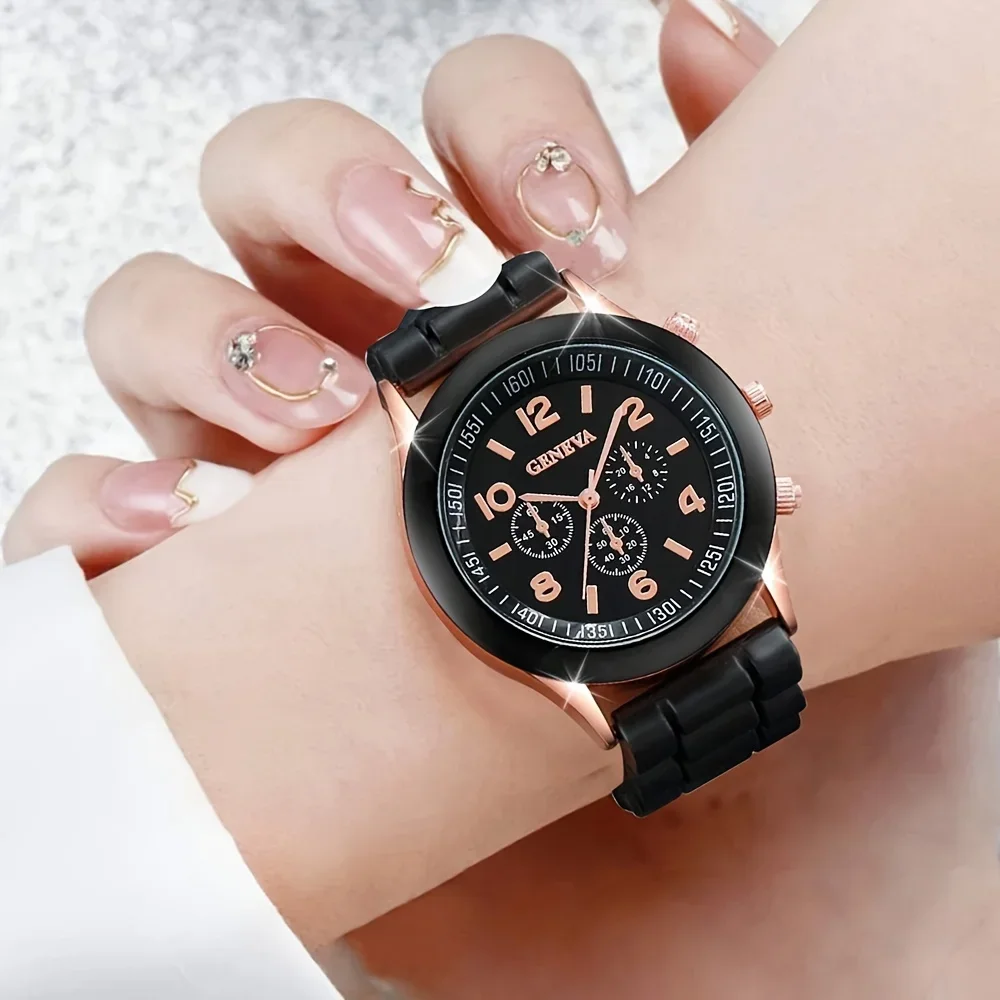 2Pcs Luxus frauen Uhr Set Mode – Luxury Watch With Rubber Strap Bewertung und Preis