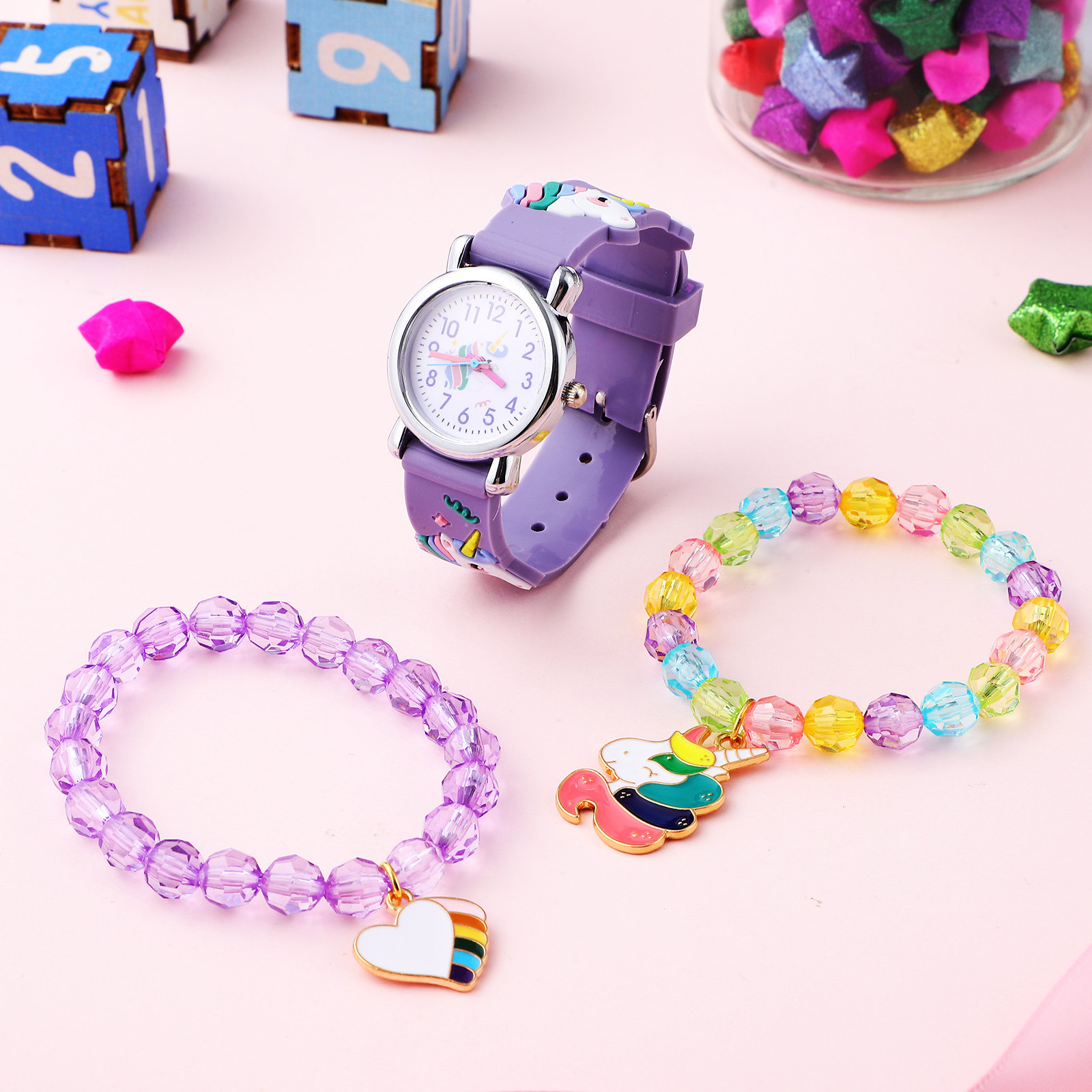 1 Set Einhorn-Uhr mit Charm-Ar – Luxury Watch Arabic Bewertung und Preis