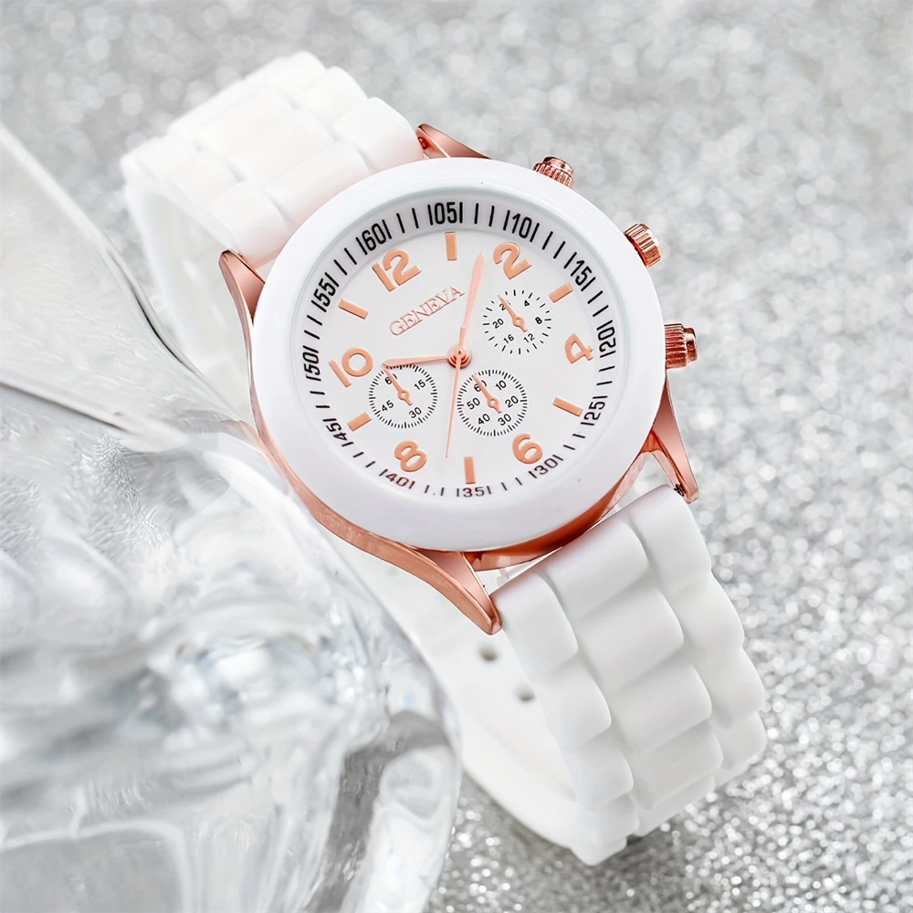 2Pcs Luxus frauen Uhr Set Mode – Luxury Watch With Rubber Strap Bewertung und Preis