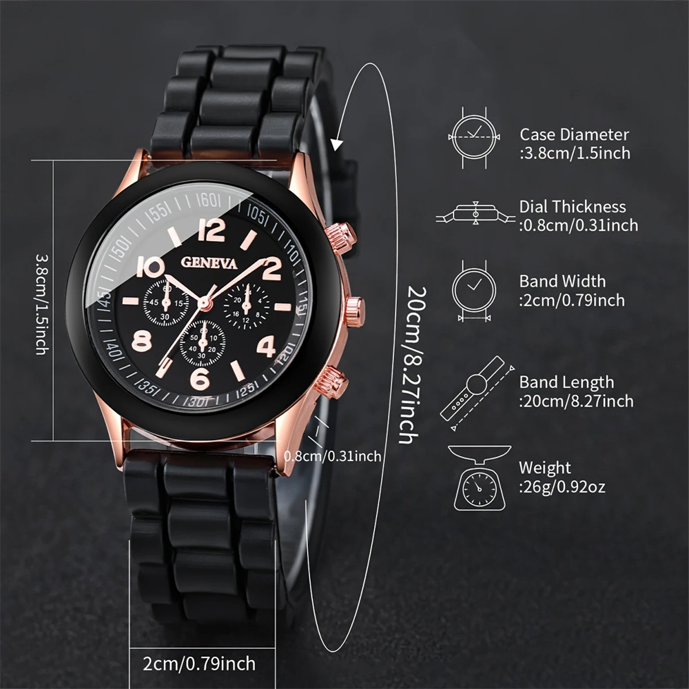2Pcs Luxus frauen Uhr Set Mode – Luxury Watch With Rubber Strap Bewertung und Preis