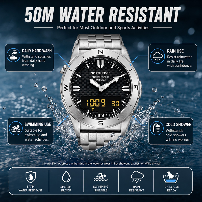 NORTH EDGE Herren Sportliche D – Compass Watch Luxury Bewertung und Preis